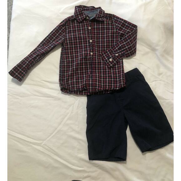 Calvin Klein Jeans Boys Khaki Shorts & Osh Kosh Button Up Shirt size 6 - Picture 1 of 11